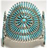 Image 1 : Zuni Turquoise Needlepoint Cluster Sterling Silver Cuff Bracelet - Lance & Cordelia Waatsa