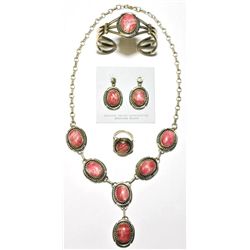 Navajo Rhodochrosite 4-Piece Set - Eugene Belone