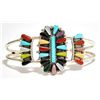 Image 1 : Zuni Multi-Stone Sterling Silver Cuff Bracelet - Valencia Halusewa