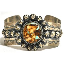 Navajo Boulder Turquoise Sterling Silver Cuff Bracelet - Mary Ann Spencer