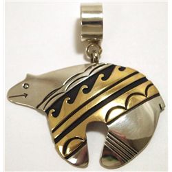 Navajo 12k Gold Fill over Sterling Silver Bear Pendant - Tommy Singer