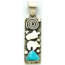 Navajo Turquoise Sterling Silver Pendant - Alex Sanchez