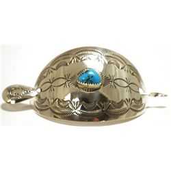 Navajo Turquoise Sterling Silver Hair Barrette - Joann Silver