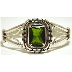 Navajo Peridot Sterling Silver Cuff Bracelet - Mary Ann Spencer