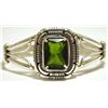 Image 1 : Navajo Peridot Sterling Silver Cuff Bracelet - Mary Ann Spencer