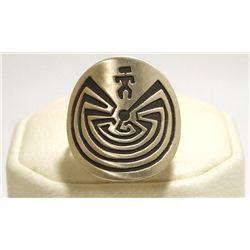 Navajo Sterling Silver Man on Maze Women's Ring - Stanley Gene