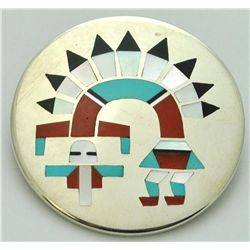 Zuni Multi-Stone Rainbow Kachina Pendant & Pin - Fred & Lolita Natachu