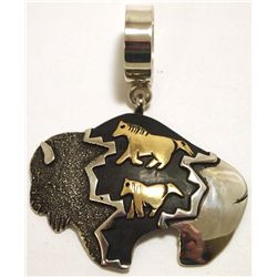 Navajo 12k Gold Fill over Sterling Silver Buffalo Pendant - Tommy Singer