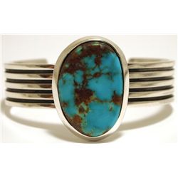 Zuni Mountain Turquoise Sterling Silver Cuff Bracelet - Ric Laselute