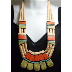 Santo Domingo Reversible Multi-Stone & Shell Heishi Necklace - Delbert & Torevia Crespin