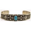 Old Pawn Navajo Sleeping Beauty Turquoise Sterling Silver Cuff Bracelet - Darrell Cadman
