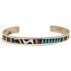 Zuni Multi-Stone Inlay Sterling Silver Cuff Bracelet - Charlotte Dishta