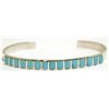 Image 1 : Zuni Turquoise Inlay Sterling Silver Cuff Bracelet - Glennetta Luna