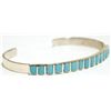 Image 2 : Zuni Turquoise Inlay Sterling Silver Cuff Bracelet - Glennetta Luna