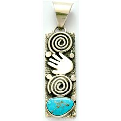 Navajo Turquoise Sterling Silver Pendant - Alex Sanchez