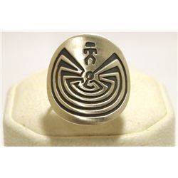 Navajo Sterling Silver Man on Maze Women's Ring - Stanley Gene