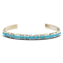 Zuni Turquoise Sterling Silver Cuff Bracelet - Sheldon Lalio