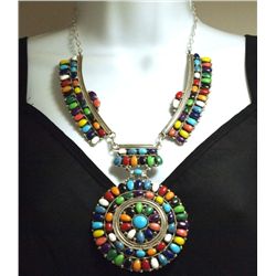 Navajo Multi-Stone Sterling Silver Necklace - Juliana Williams