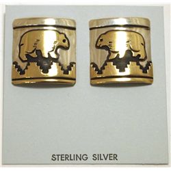 Navajo 12k Gold Fill over Sterling Silver Bear Post Earrings - Tommy Singer