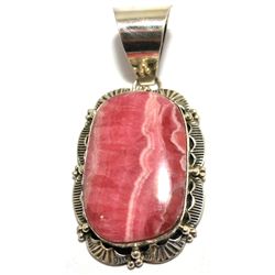 Navajo Rhodochrosite Sterling Silver Pendant - Mary Ann Spencer