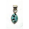 Image 1 : Zuni Turquoise Sharp Oval Small Pendant