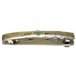 Navajo Turquoise Thin Design Hair Barrette