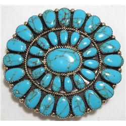 Navajo Turquoise Sterling Silver Buckle - Juliana Williams