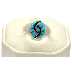 Zuni Turquoise Sterling Silver Women's Ring - Amy Quandelacy