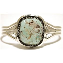 Navajo Dry Creek Turquoise Sterling Silver Cuff Bracelet - Eugene Belone