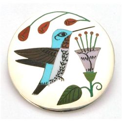 Zuni Multi-Stone Bird Sterling Silver Pendant & Pin - Rudell & Nancy Laconsello