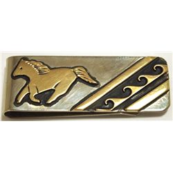 Navajo 12k Gold Fill Horse Money Clip - Tommy Singer