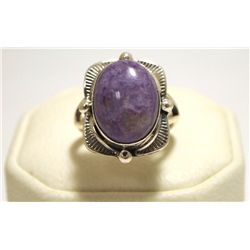 Navajo Charoite Sterling Silver Women's Ring - Mary Ann Spencer