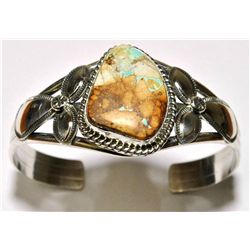 Navajo Boulder Turquoise Sterling Silver Cuff Bracelet - Mary Ann Spencer