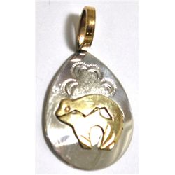 Navajo 12k Gold Filled Bear Sterling Silver Pendant - Roger Jones