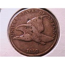 1858 LL Flying Eagle Cent F12