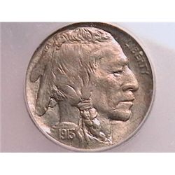 1913-D T-2 Buffalo Nickel Gem MS65 ICG, BU Key Date