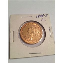 1888-S AU $10 GOLD LIBERTY