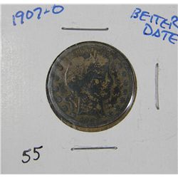 Better Date 1907-O Barber Liberty Head Quarter