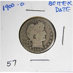 Scarce 1900-O Barber Liberty Head Quarter