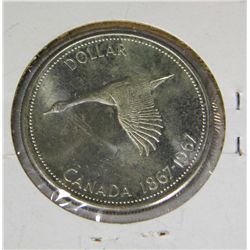 1967 Canadian .800 Silver Dollar BU