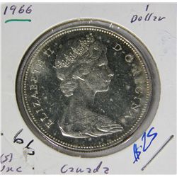 1966 Canadian .800 Silver Dollar BU