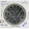 Image 1 : 1965 'Pointed 5' Canadian .800 Silver Dollar BU