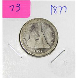 1877 Seated Liberty Quarter