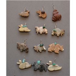 COLLECTION OF PUEBLO FETISH PENDANTS