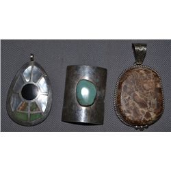 THREE PUEBLO PENDANTS