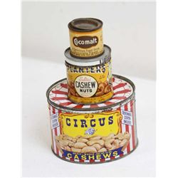 Circus Peanuts, Planters Cashews and Cocomalt Tins
