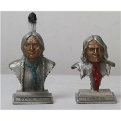 Sitting Bull & Geronimo Statues by Greg Neely