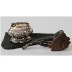 Hand Carved Indian Chief Briar Pipe