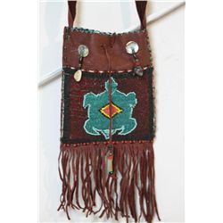 Native American Turtle Beaded Pouch