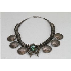 Navajo Indian Silver Necklace